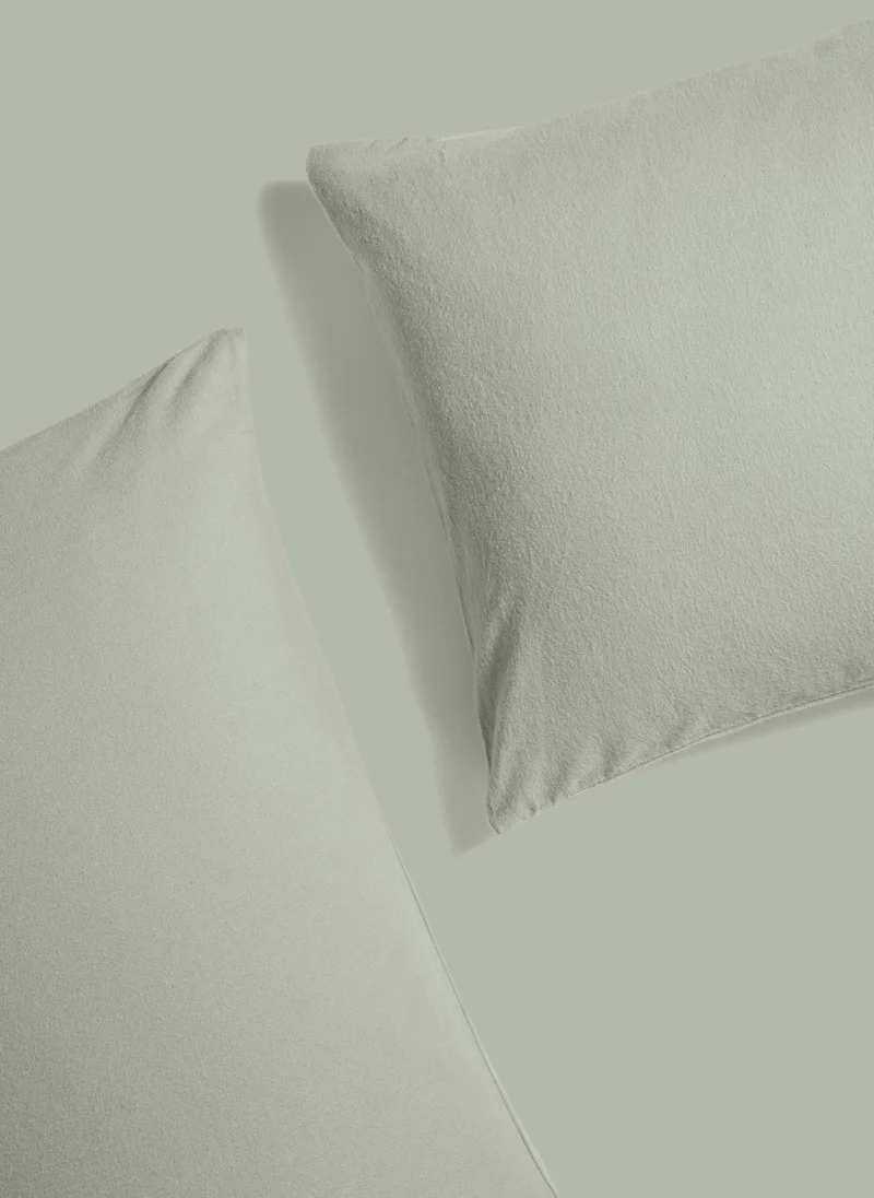 Matalan 2 Pack Green Cotton Housewife Pillowcases